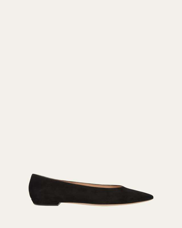 Suede Ballerina Flats